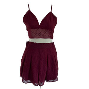 2 Piece, Burgundy Set: Size XS